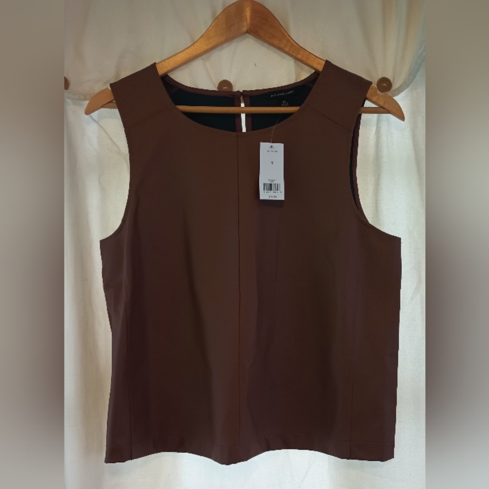 NWT Banana Republic Faux Leather Brown Sleeveless Tank